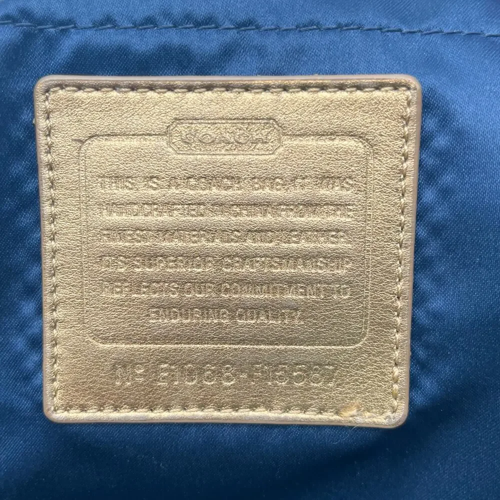 Coach Signature Brown and Tan Travel/Diaper Bag with Navy changing pad